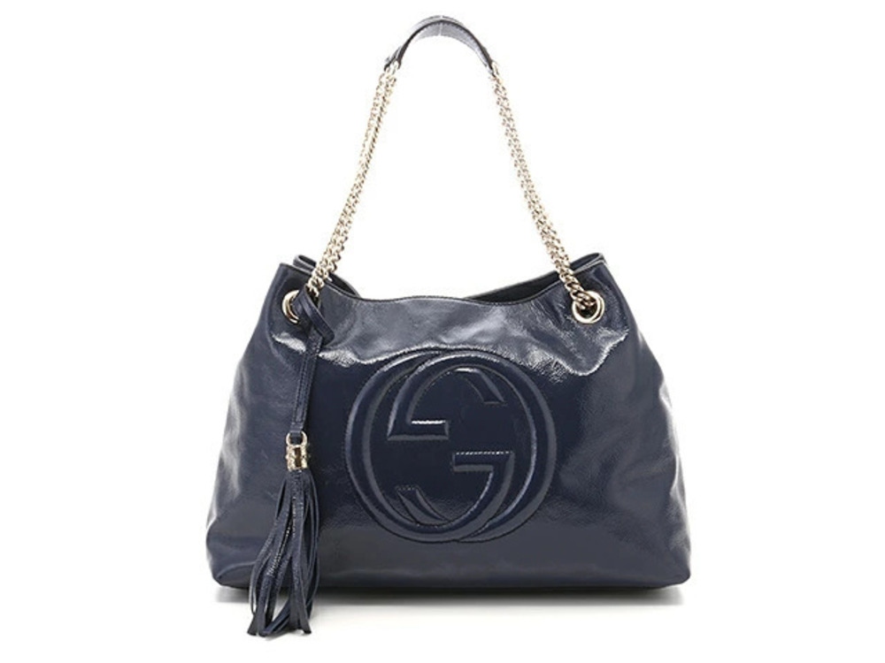 Gucci Bag Shoulder Soho Chain Patent Vernis Leather
